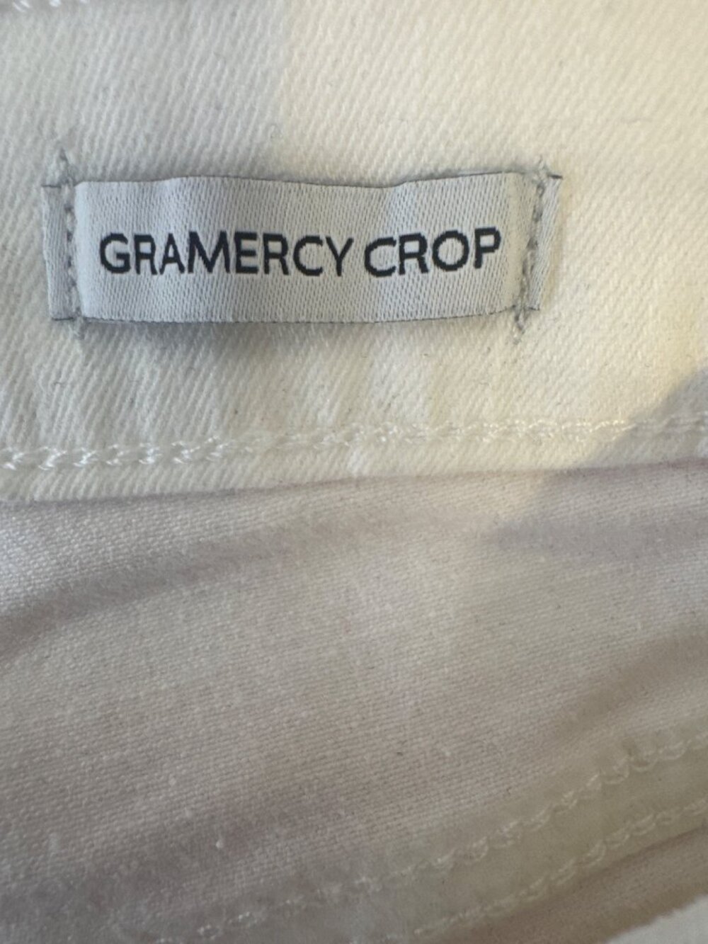 New Nine West Size 4 Gramercy Crop Jeans Slim Fit White Soft Twill Fray Cuff - Picture 12 of 13